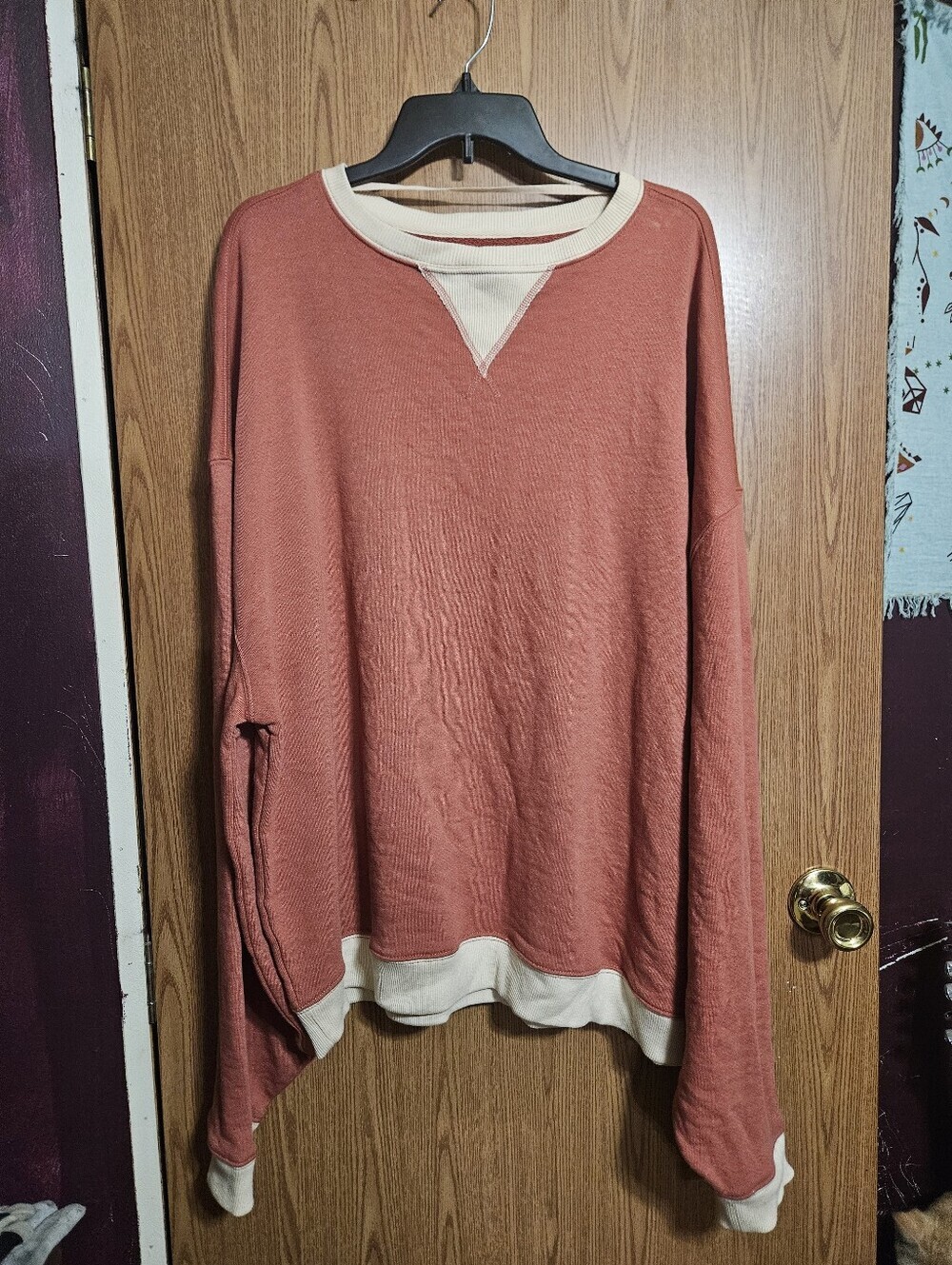 We The Free, Free People Classic Crewneck Oversized Sweatshirt Rust Size Medium!